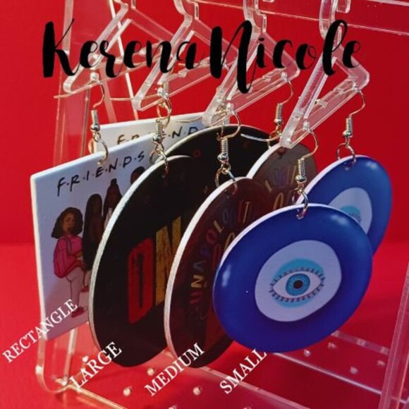 3 Pairs MEDIUM Statement Dangle Drop Wood Earrings Bundle - 005 - Picture 5 of 6